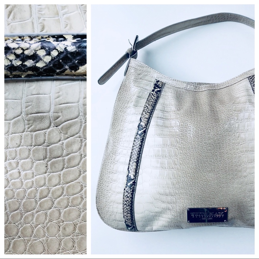 WHBM handbag in luscious champagne snakeskin